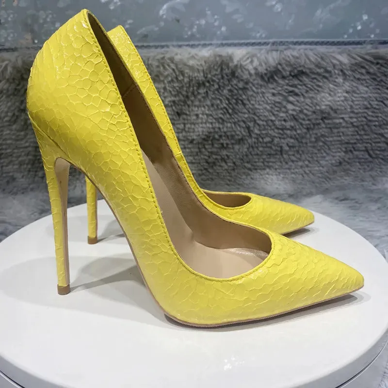 12cm high heels with cracked design for women
