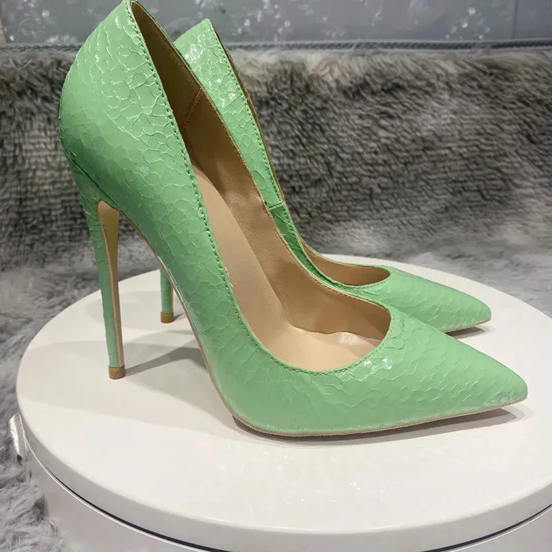 12cm high heels with cracked design for women