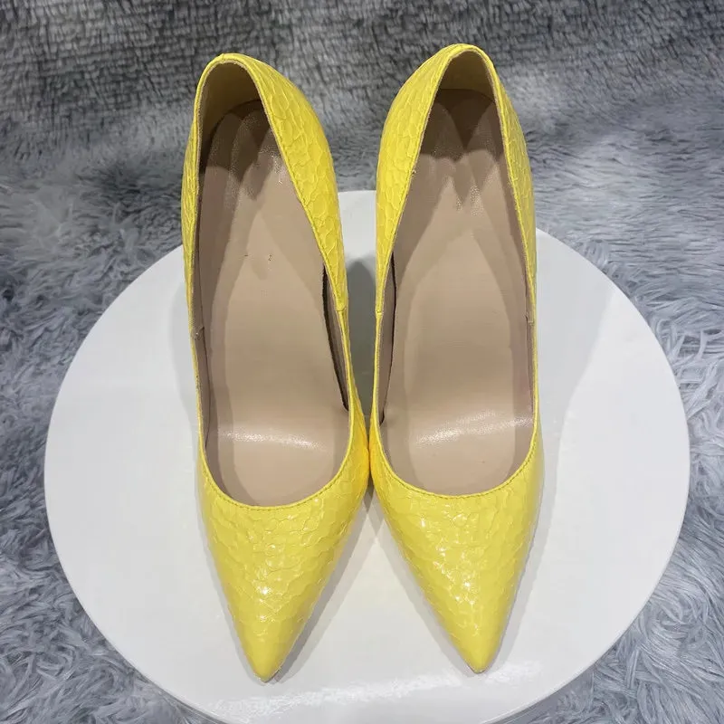12cm high heels with cracked design for women