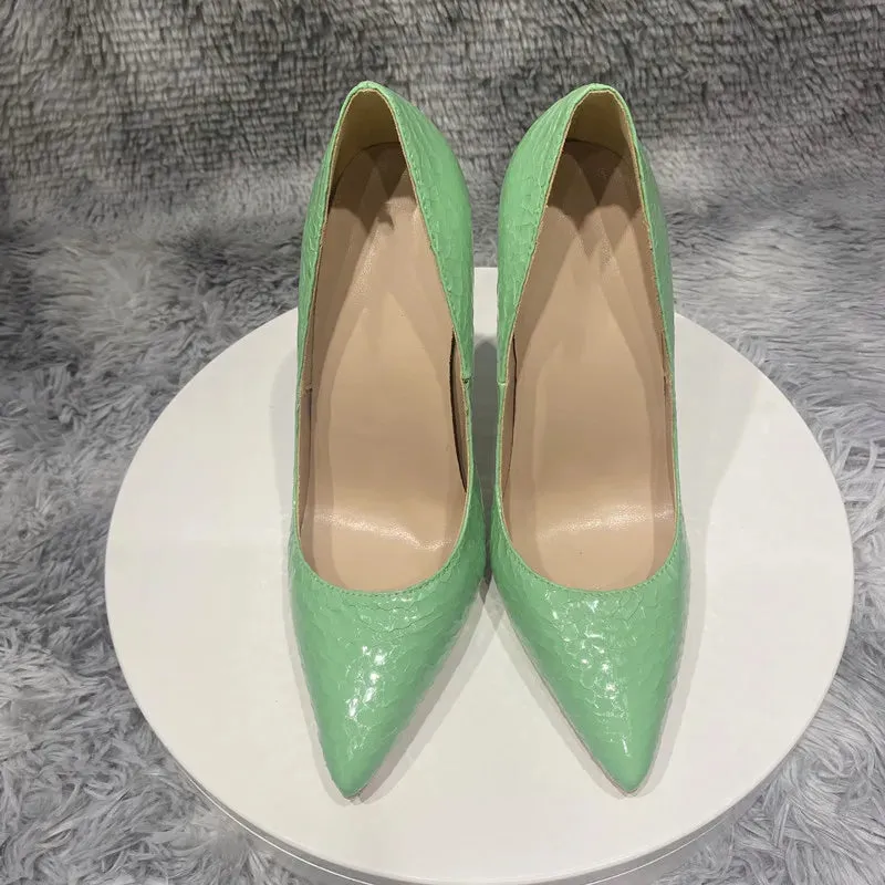 12cm high heels with cracked design for women