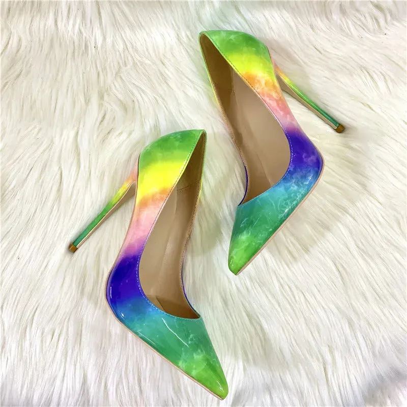 12cm stiletto Women's Shylock high heels rainbow sexy high heels