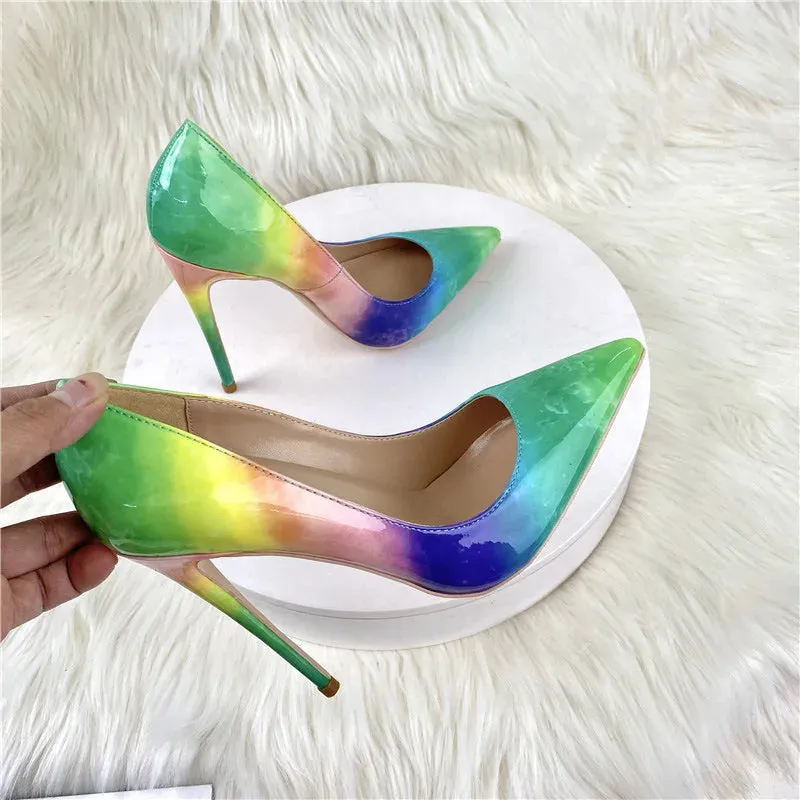 12cm stiletto Women's Shylock high heels rainbow sexy high heels