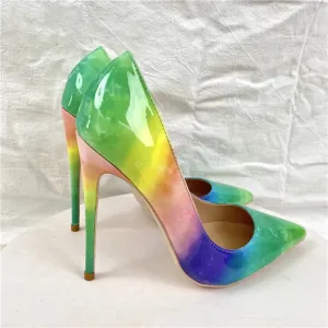 12cm stiletto Women's Shylock high heels rainbow sexy high heels