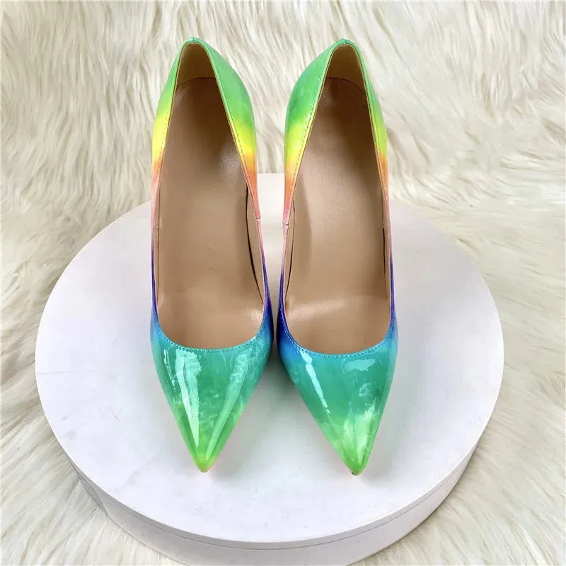12cm stiletto Women's Shylock high heels rainbow sexy high heels