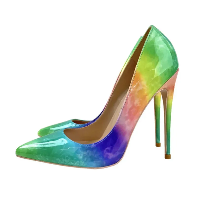12cm stiletto Women's Shylock high heels rainbow sexy high heels