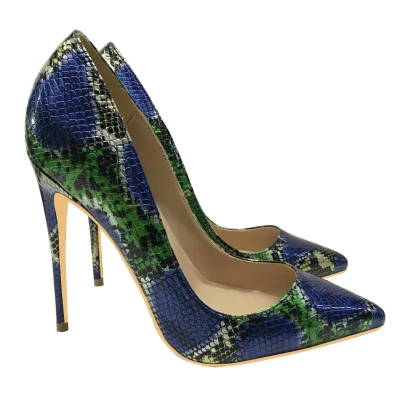 12cm women's snake shoes sexy high heels
