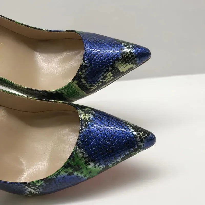 12cm women's snake shoes sexy high heels