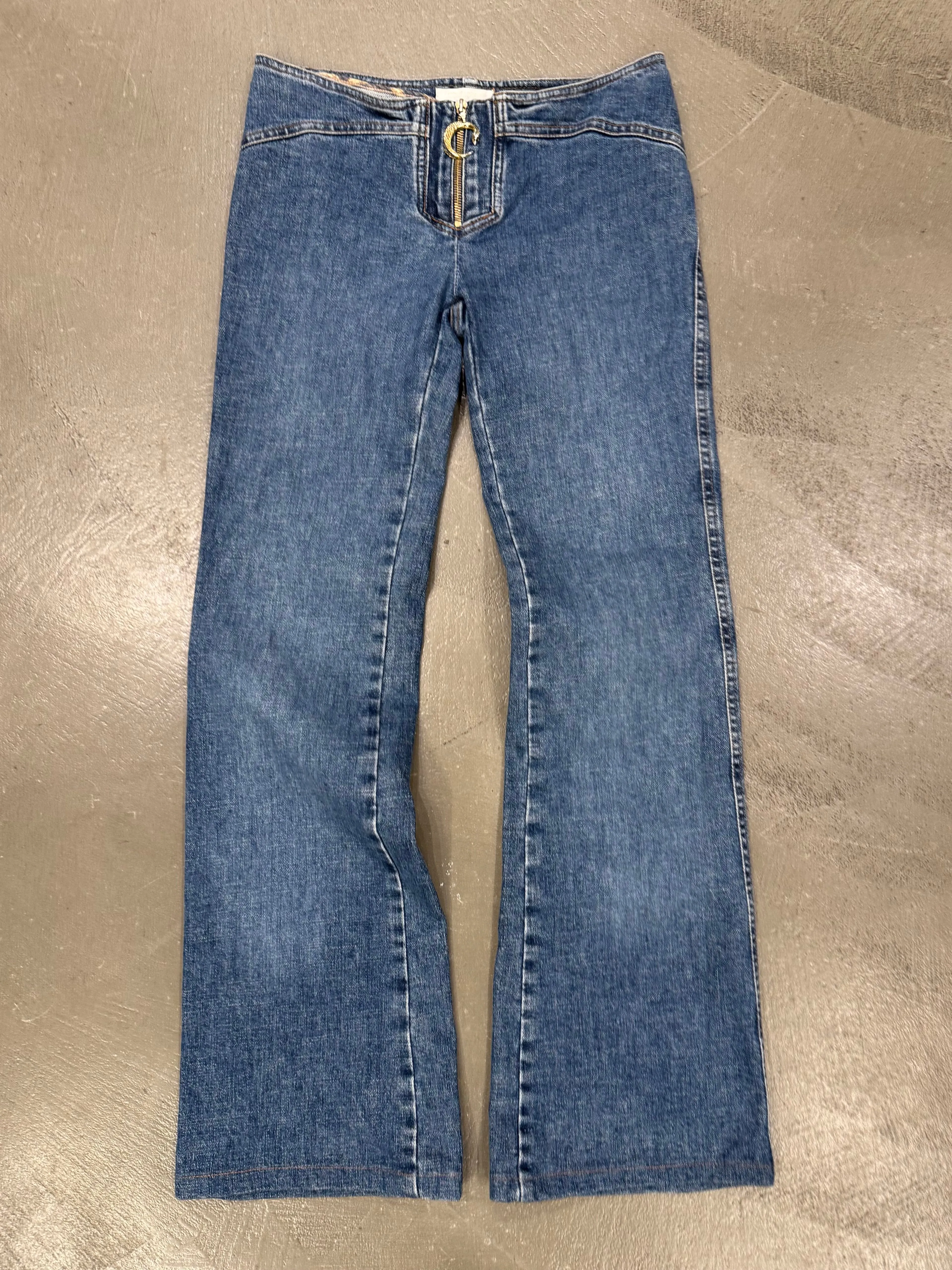 2000s Roberto Cavalli waistless low rise jeans