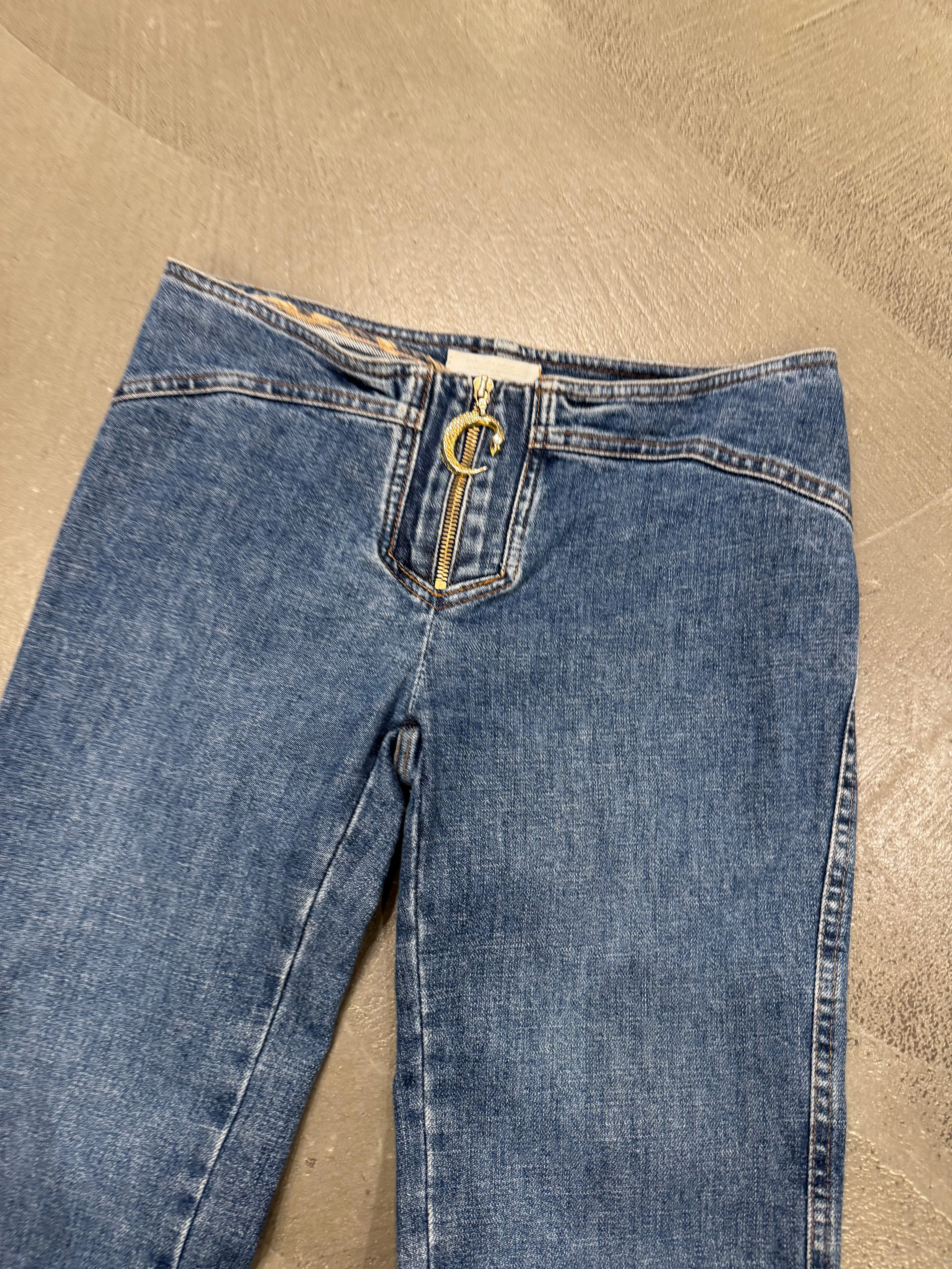 2000s Roberto Cavalli waistless low rise jeans