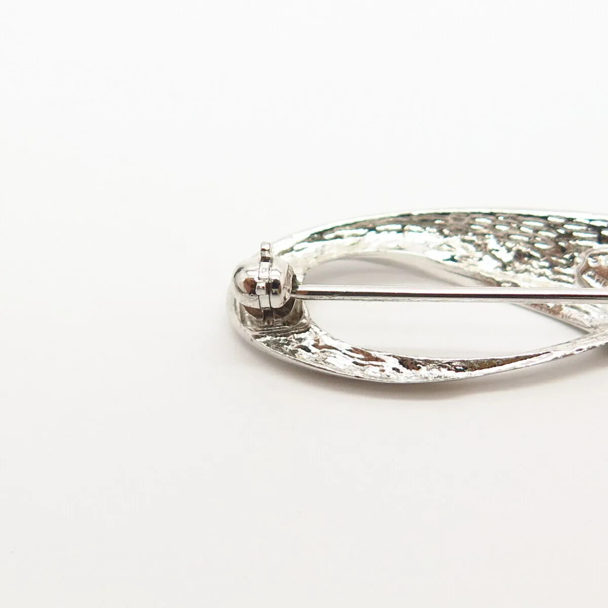 925 Sterling Silver Vintage Danecraft Curved Ribbon Design Pin Brooch