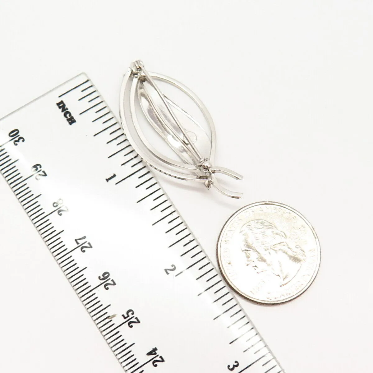 925 Sterling Silver Vintage Leaf Design Pin Brooch
