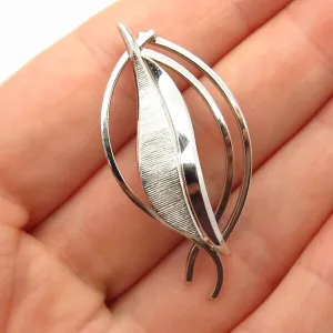 925 Sterling Silver Vintage Leaf Design Pin Brooch