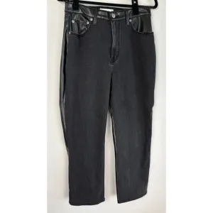 Abercrombie &amp; Fitch Black Jeans 30/10 Curve Love High Rise Vegan Leather Cowgirl
