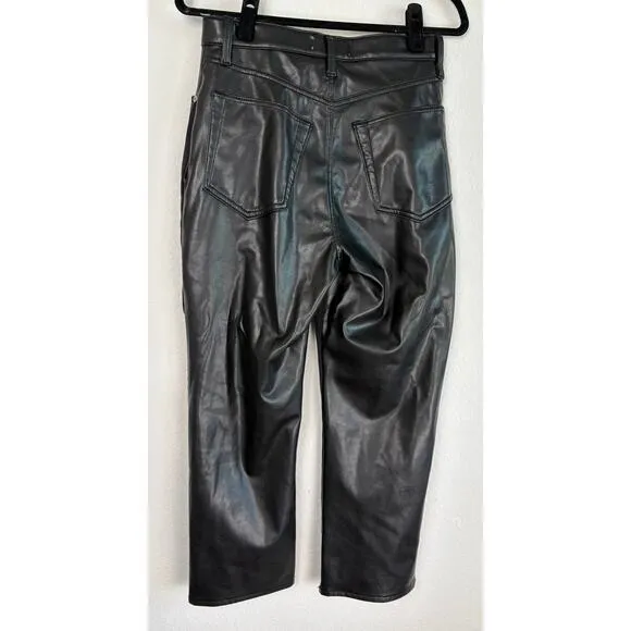Abercrombie &amp; Fitch Black Jeans 30/10 Curve Love High Rise Vegan Leather Cowgirl