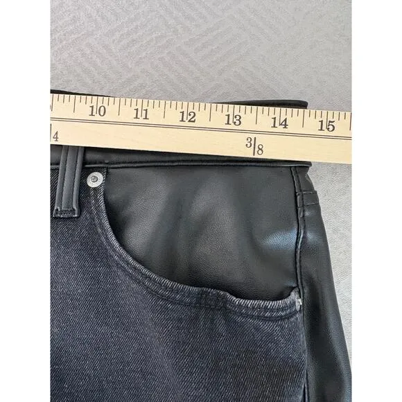 Abercrombie &amp; Fitch Black Jeans 30/10 Curve Love High Rise Vegan Leather Cowgirl