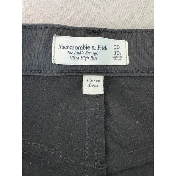 Abercrombie &amp; Fitch Black Jeans 30/10 Curve Love High Rise Vegan Leather Cowgirl