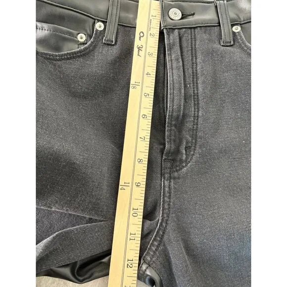 Abercrombie &amp; Fitch Black Jeans 30/10 Curve Love High Rise Vegan Leather Cowgirl