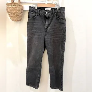 ABERCROMBIE &amp; FITCH The 90's Straight Ultra High Rise Curve Love Black Jeans 6xs