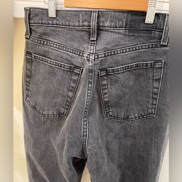 ABERCROMBIE &amp; FITCH The 90's Straight Ultra High Rise Curve Love Black Jeans 6xs