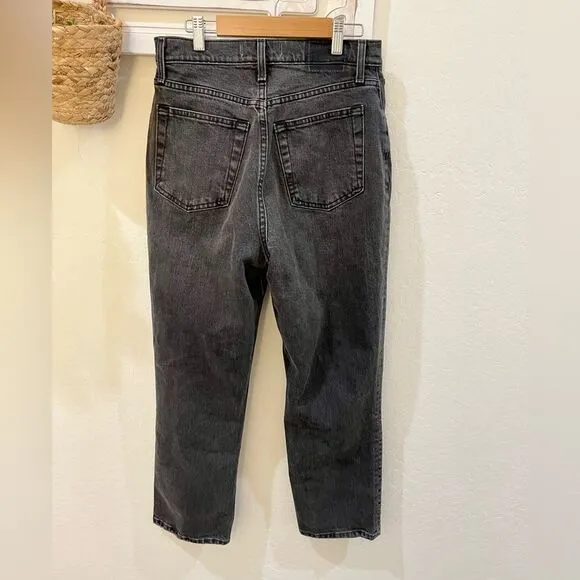 ABERCROMBIE &amp; FITCH The 90's Straight Ultra High Rise Curve Love Black Jeans 6xs
