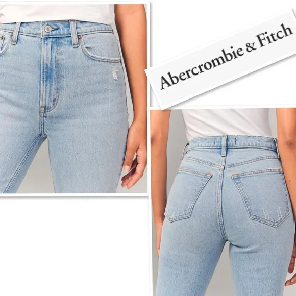 Abercrombie &amp; Fitch The Vintage Flare High Rise Jeans In Light Blue Size 36