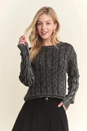 ADORA Cut Edge Detail Mineral Washed Sweater