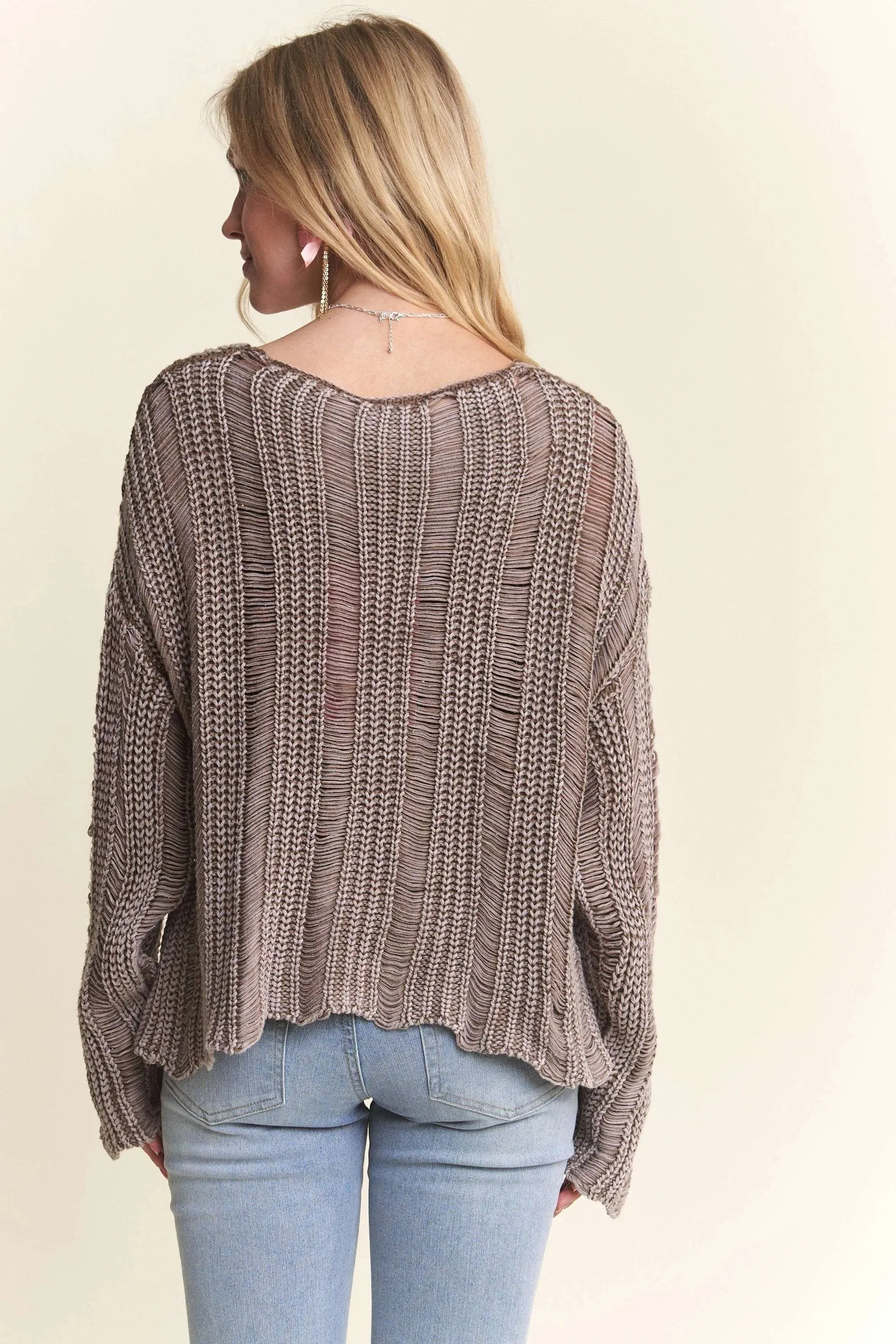 ADORA Distressed Mineral Washed Sweater