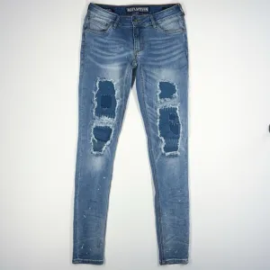 Affliction Raquel Jeans Women's 27 Skinny Grunge Black Premium Distressed Y2K