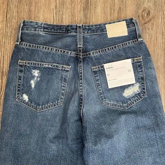 AG ADRIANO GOLDSCHMIED Phoebe Vintage High Waisted Tapered Leg Jeans Size 25R