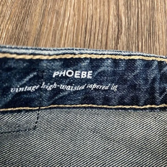 AG ADRIANO GOLDSCHMIED Phoebe Vintage High Waisted Tapered Leg Jeans Size 25R