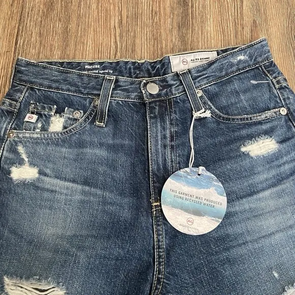 AG ADRIANO GOLDSCHMIED Phoebe Vintage High Waisted Tapered Leg Jeans Size 25R