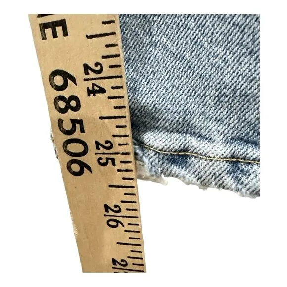 Agolde Riley Crop Jeans Size 25 Light Wash Distressed Hems Button Fly
