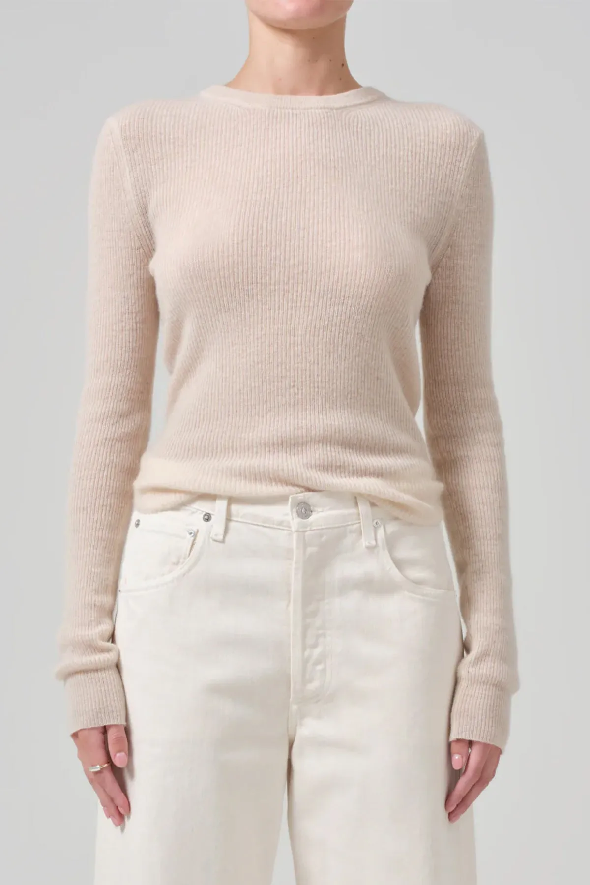 Alessia Crewneck Sweater in Cream