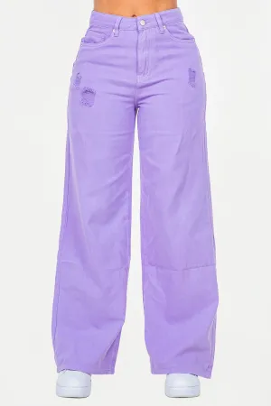 American Bazi High Waist Distressed Wide Leg Jeans for Women