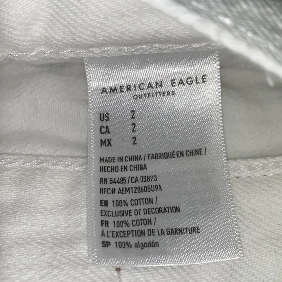 American eagle distressed white jeans booty shorts