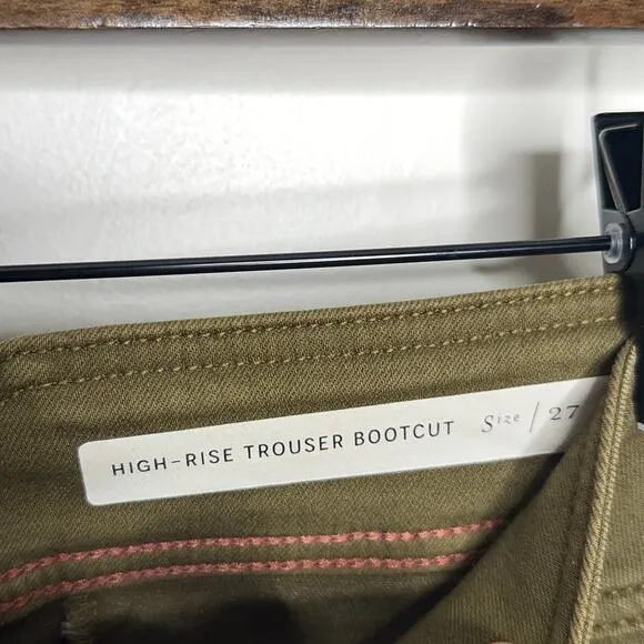 ANTHROPOLOGIE x PILCRO High-Rise Utility Bootcut Jeans Olive Green {3S51}