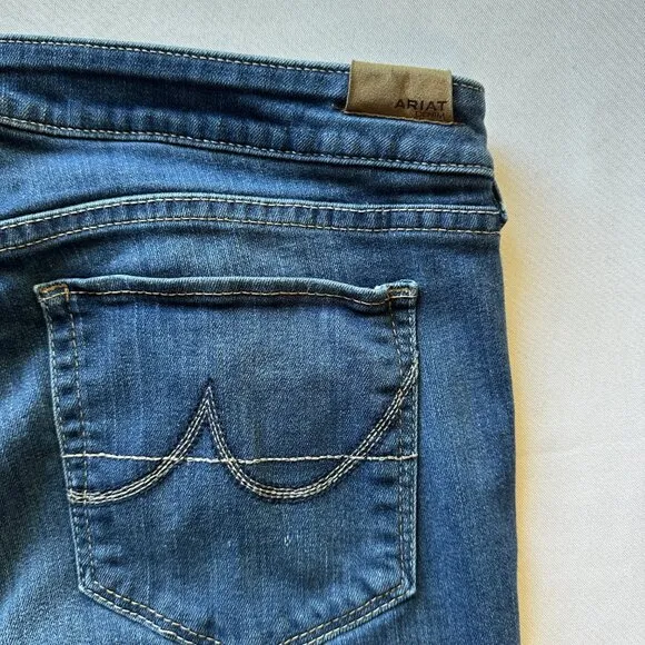 Ariat Jeans Women's 32L Perfect Rise Katie Flare Maya Blue Ultra Stretch Western