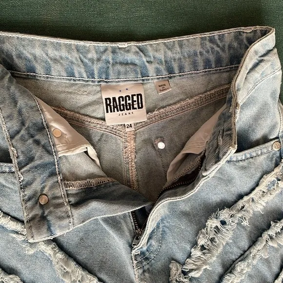 Asos The Ragged Priest Mom Jeans with Circle Fray Panels