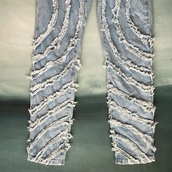 Asos The Ragged Priest Mom Jeans with Circle Fray Panels