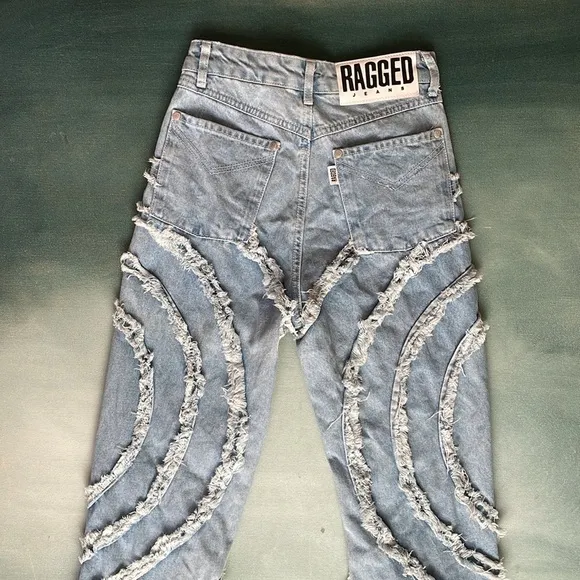 Asos The Ragged Priest Mom Jeans with Circle Fray Panels