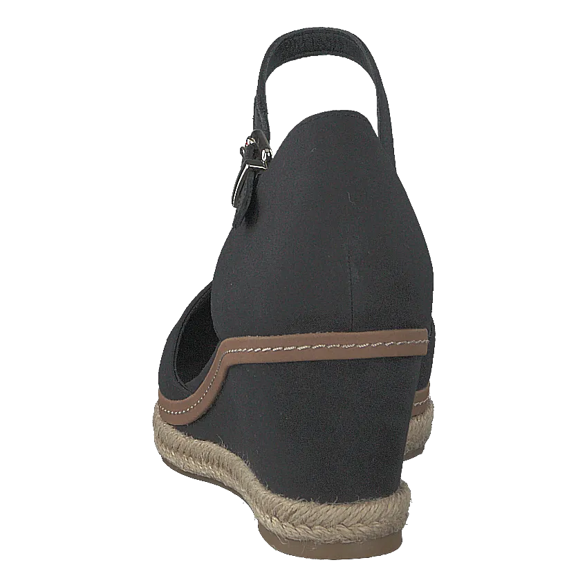 Basic Closed Toe Mid Wedge Black Bds