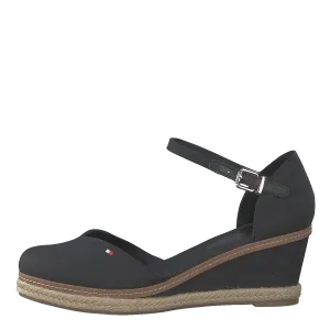 Basic Closed Toe Mid Wedge Black Bds