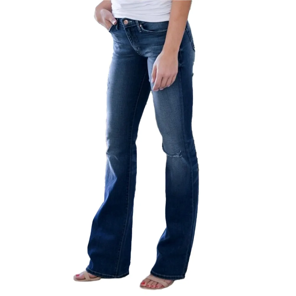BerryBetty - Skinny Flared Jeans Women's Fashion Denim  Pants Bootcut Bell Bottoms Stretch Trousers Women Jeans Woman Jeans Low Rise Jeans