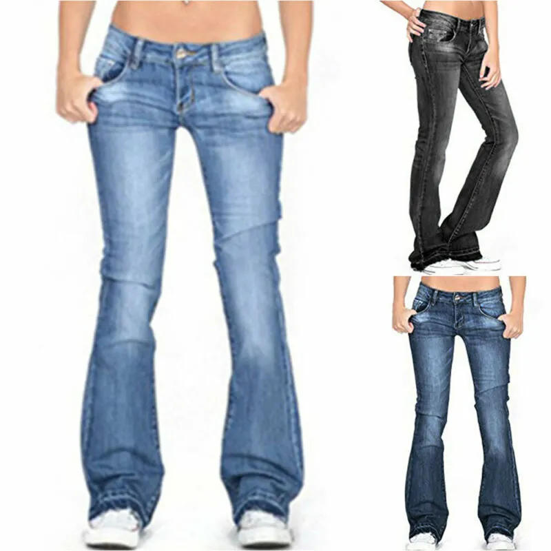 BerryBetty - Skinny Flared Jeans Women's Fashion Denim  Pants Bootcut Bell Bottoms Stretch Trousers Women Jeans Woman Jeans Low Rise Jeans