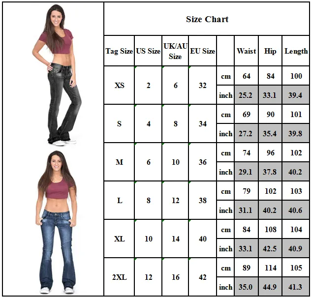 BerryBetty - Skinny Flared Jeans Women's Fashion Denim  Pants Bootcut Bell Bottoms Stretch Trousers Women Jeans Woman Jeans Low Rise Jeans