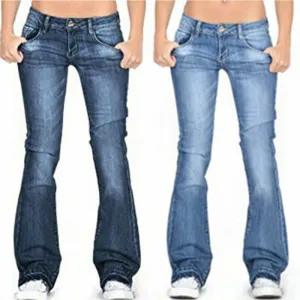 BerryBetty - Skinny Flared Jeans Women's Fashion Denim  Pants Bootcut Bell Bottoms Stretch Trousers Women Jeans Woman Jeans Low Rise Jeans