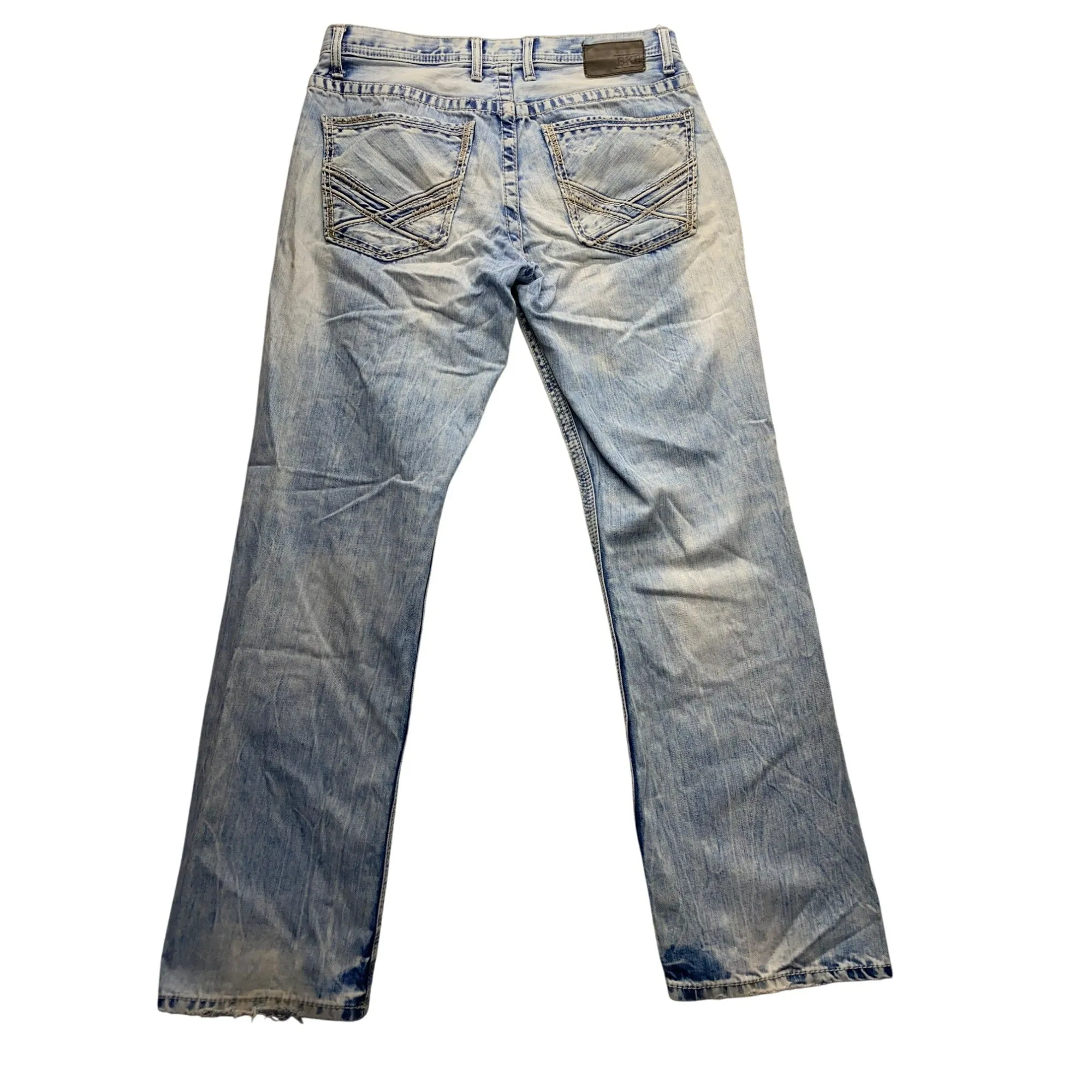 BKE Jake 34L Mens Distressed Light Wash Jeans #5728