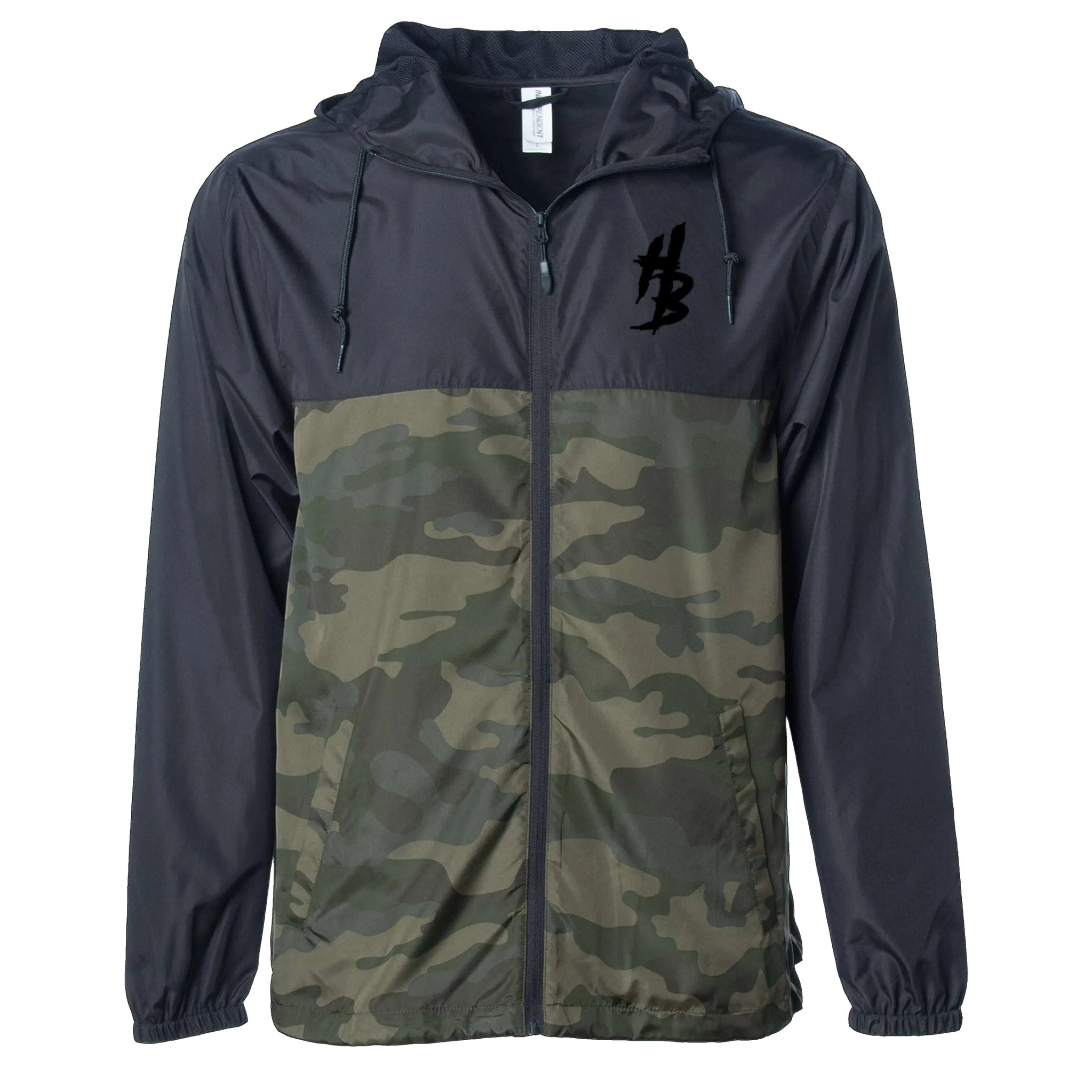 Black & Forest Camo Lightweight Windbreaker