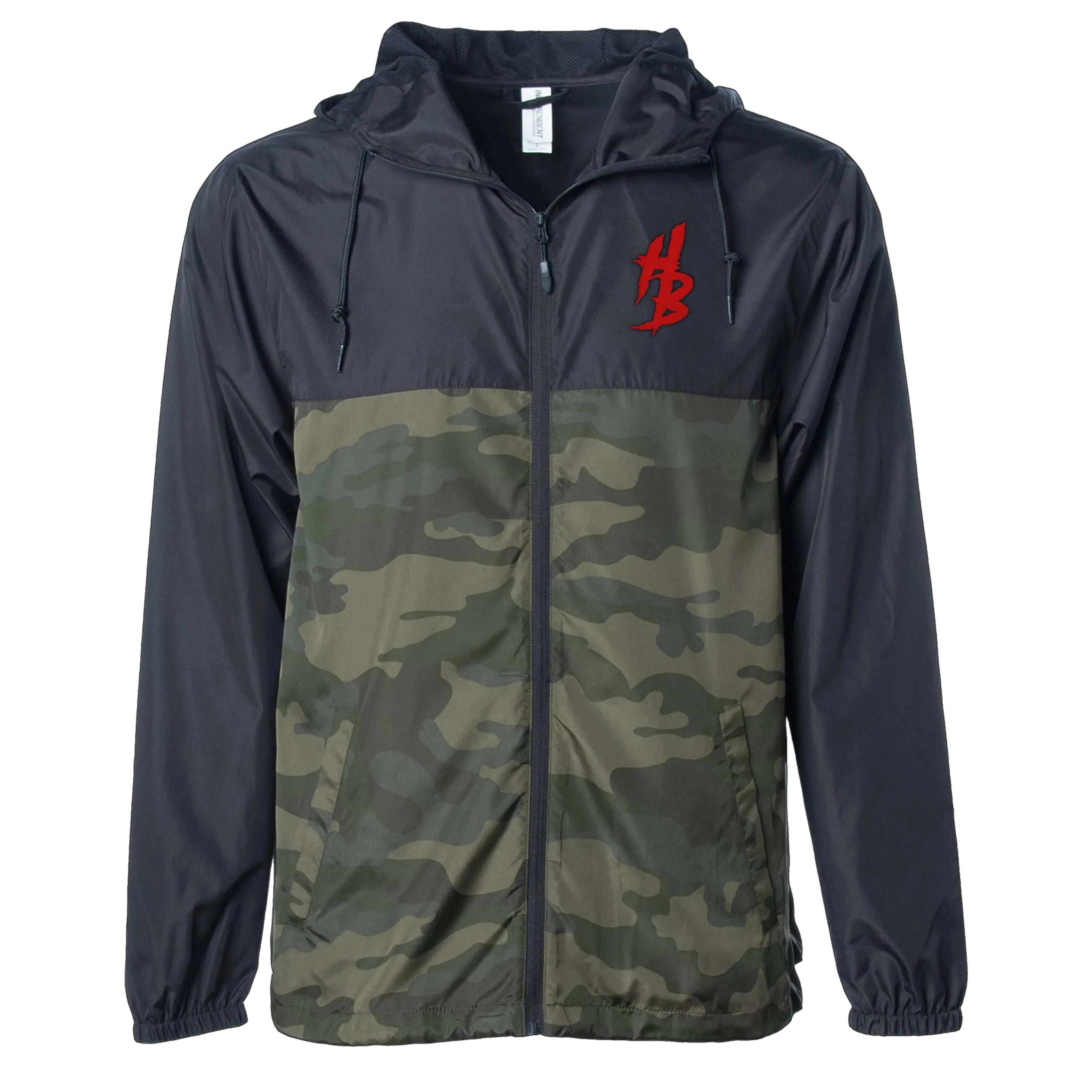Black & Forest Camo Lightweight Windbreaker
