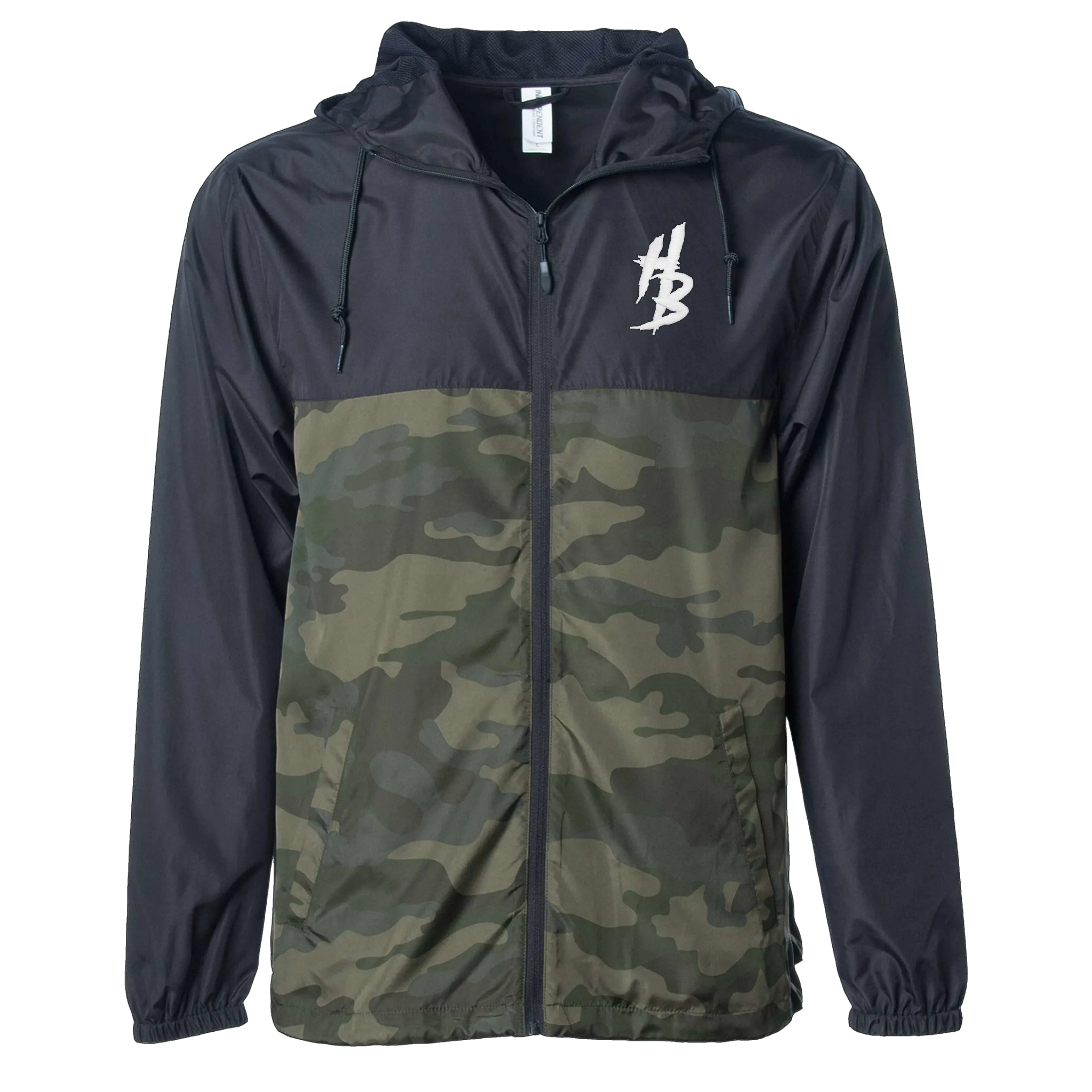 Black & Forest Camo Lightweight Windbreaker